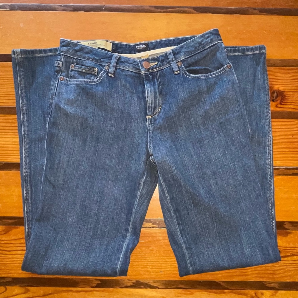 Women’s Tribal Denim Jeans Mid Waist Curvy Fit Boot Leg Size 28/6 - Picture 4 of 10